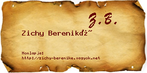 Zichy Bereniké névjegykártya